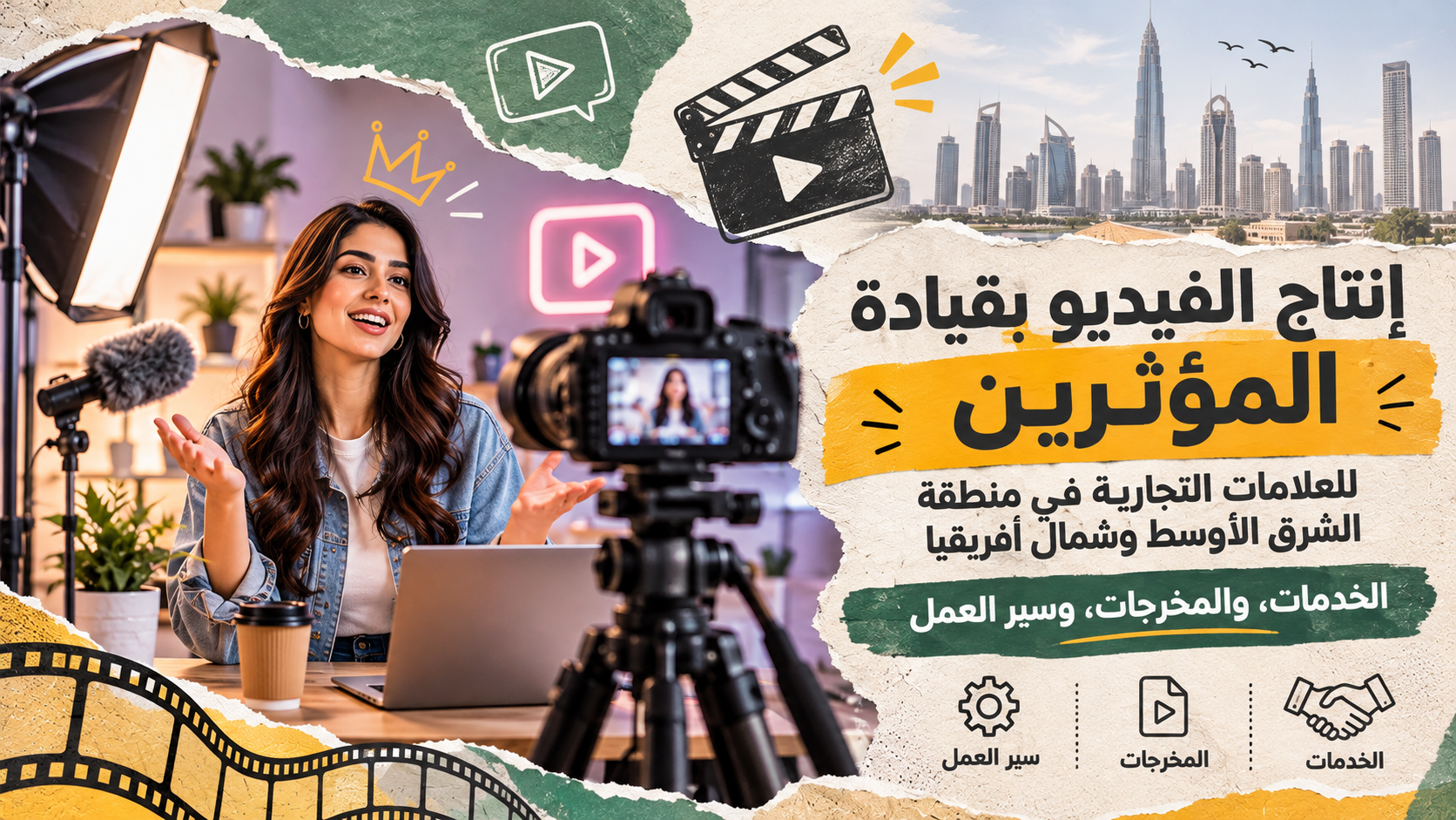 Influencer-led video production for brands in the Middle East and North Africa, including an overview of services, deliverables, and the workflow process.